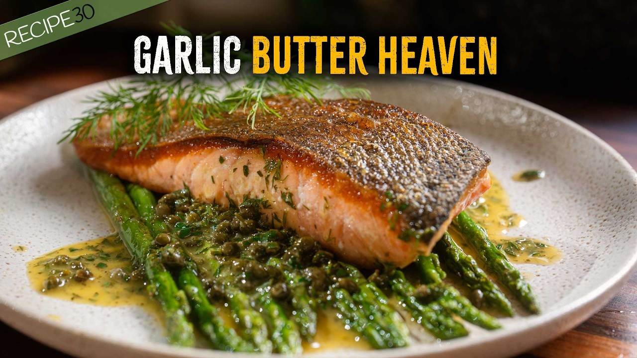 Crispy Salmon with Garlic Buttery Lemon Sauce - YouTube