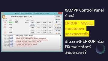 [FIXED] XAMPP Error: MySQL shutdown unexpectedly | Sinhala | සිංහලෙන් | 2024 | Black Tiger
