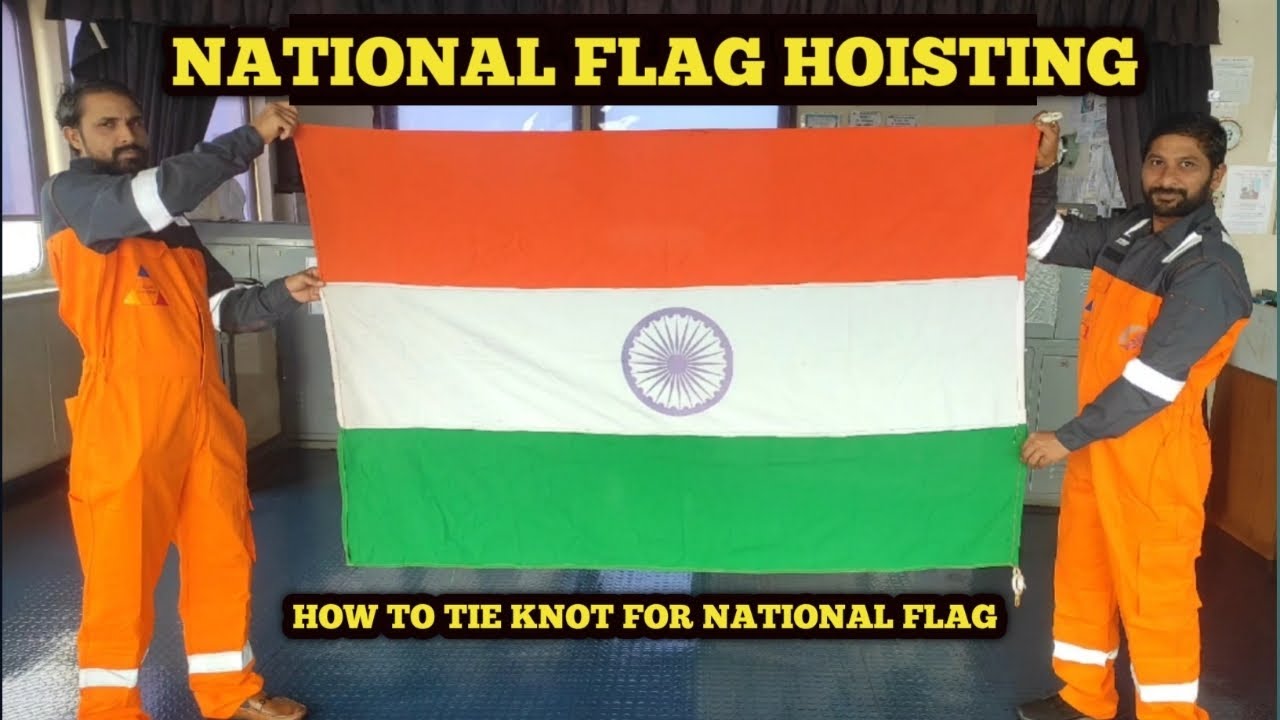 How to tie NATIONAL FLAG | National Flag Hoisting/how to tie flag on ...