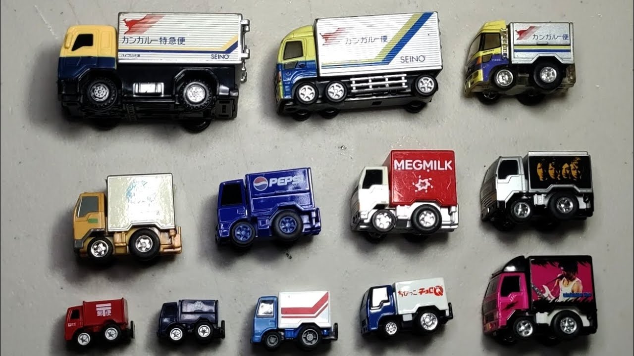 Different commercial Trucks pullback cars Choro Q review