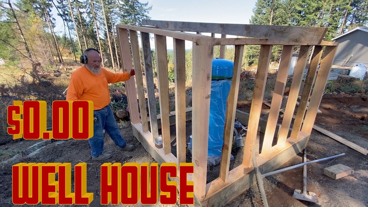 Home Made Lumber, Upcycled Metal = Cheap Well House