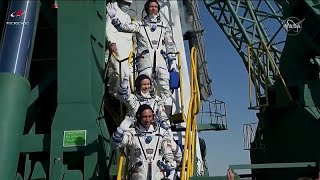 شاهد: وصول فريق روسي إلى محطة الفضاء الدولية لتصوير أول فيلم في مدار الأرض