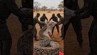 Cow Caught by Huge Python 😱 | Scary Survival Scene #shorts #python #giantsnake #cow