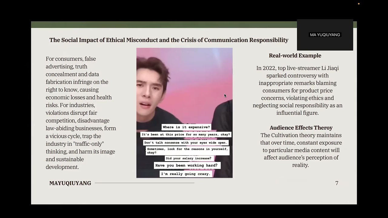 Media ethics issues in live streaming e-commerce 