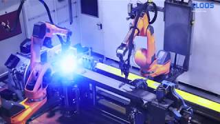 CLOOS - Flexible Roboterschweißanlage mit Offline-Programmierung bei Linde Material Handling