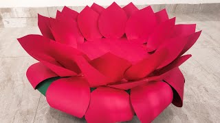 Diy Lotus Flowergauri Ganapati Decoration Ideasgauri Stand Lotussansas Artistry