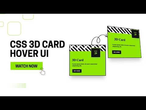 3D Card Hover Effect with HTML & CSS | Smooth UI Animation