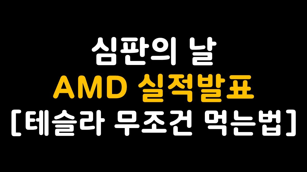 심판의 날 AMD 실적발표 (테슬라 무조건 먹는법)