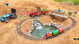 DIY Mini Tractor Builds Real Concrete Bridge Underground!  mini diy tractor | diy tractor 