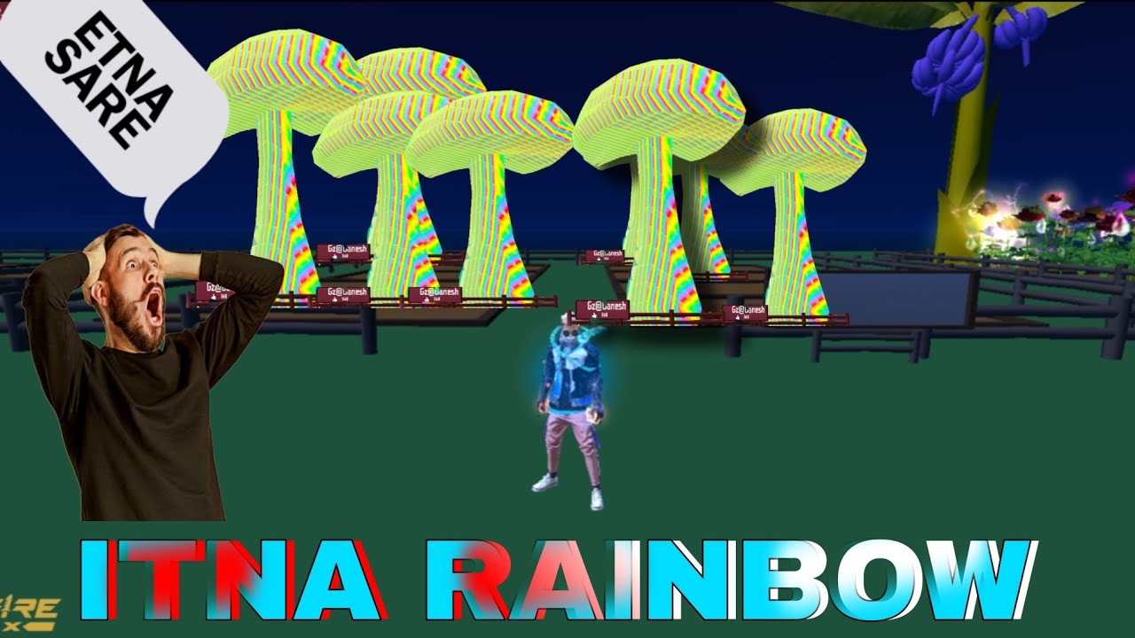 Free fire free garden ma Rainbow 🌈 tree glitch 🤯.HowI Grew the Rainbow Tree Free Fire Free Garden! 🌈