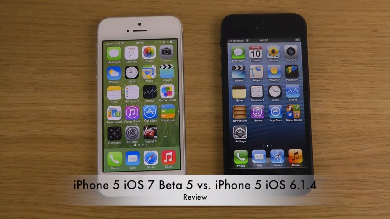 iPhone 5 iOS 7 Beta 5 vs. iPhone 5 iOS 6.1.4 - Review - YouTube