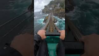 POV: Roller Coaster Above Stormy Atlantic Waves #pov