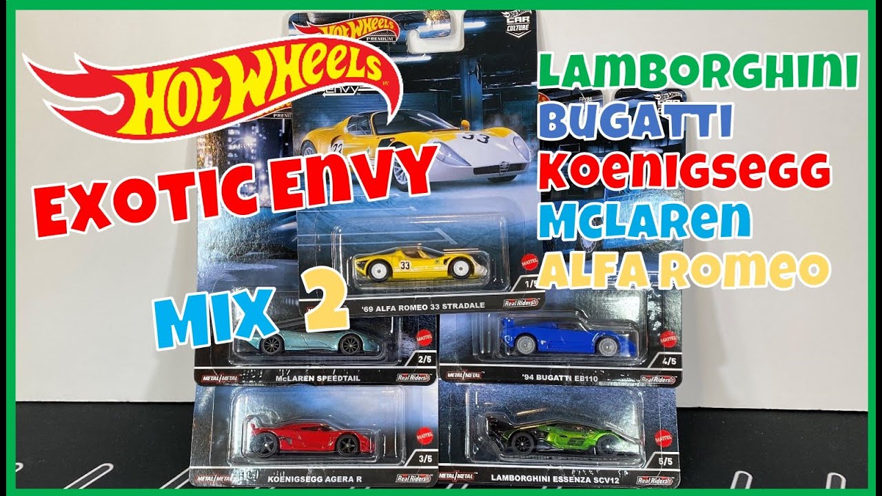 Hot Wheels exotic envy 2 lamborghini bugatti mclaren koenigsegg alfa