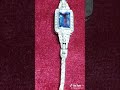Pulsera Vintage con tanzanita baguette y diamantes corte 8x8 en platino 950