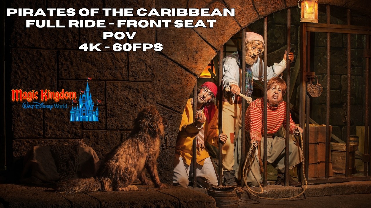 Pirates of the Caribbean FULL RIDE at Magic Kingdom 🏴‍☠️ Front Row 4K POV