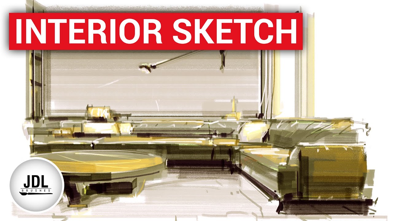 Interior Marker Sketching [Marker Brush Pack] - YouTube