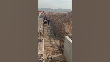 fixing of reinforcement for rcc drain along road