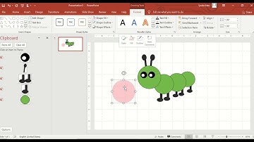 How to draw a caterpillar (Lesson 1) by Using Power Point