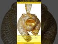 Men Attacking Bear Charm Pendant 14k Yellow Gold Plated 3ct Round Cut Moissanite