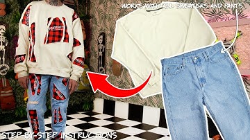 DIY Custom Patchwork | How to Add Patched on Pants and Sweaters (UPCYCLE PROJECT)(TUTORIAL)