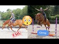 JUMPING MY HORSE WITH NO BRIDLE...(out of control)