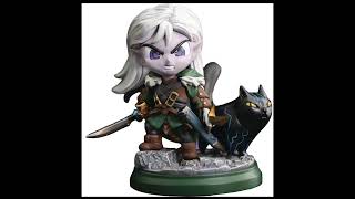 Dungeons Dragons Drizzt Dourden With Guenhwyvar Oddy 4-Inch Statue - Previews Exclusive