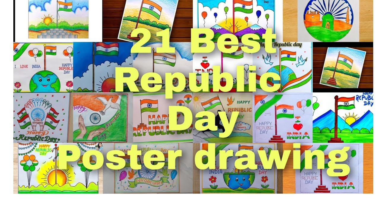 21 Best Republic Day Drawing Easy steps /Republic Day Poster / How To Draw Republic Day Drawing 