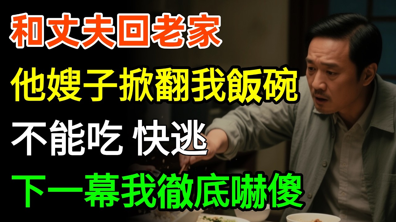 和丈夫回老家，吃飯時他嫂子突然掀翻我飯碗：不能吃，快逃！下一幕我徹底嚇傻，竟然...#故事分享 #人生感悟 #情感
