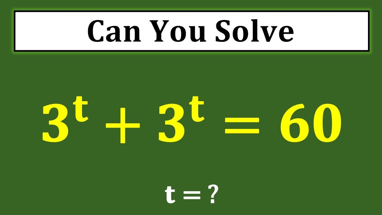 Germany | Can you solve? | A Nice Exponential Algebra Problem | How to find t?