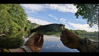 Fishing at Turner Pond in Milton, Massachusetts