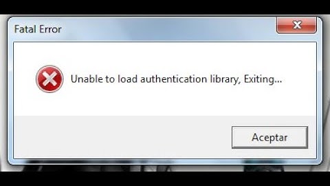 Solucionar | "unable to load authentication library,exting..
