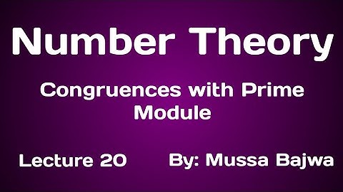 Quadratic Congruence with prime Module | Lec 20 | Number Theory | Urdu, Hindi