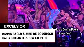 Danna Paola sufre de dolorosa caída durante show en Perú