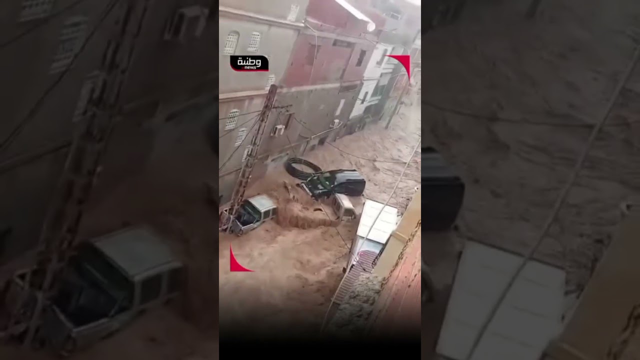 🔴 سيول جارفة وقوية بمدينة الخروب ولاية قسنطينة