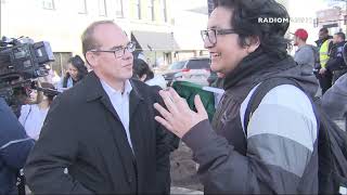 EAST AURORA HIGH SCHOOL STUDENTS MARCH TO CITY HALL TO PROTEST ICE; TRUMP SUPPORTER CONFRONTS CROWD