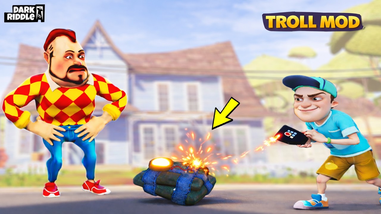 BLOW UP DARK RIDDLE 😂 Dark Riddle - Hello Neighbor Mod