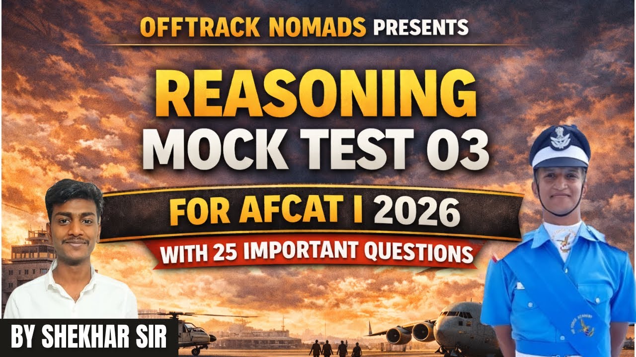 Reasoning MOCK TEST 03 for AFCAT 01 2026 by Shekhar sir | Anurag Thakur 