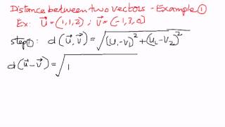 Distance Between Two Vectors Example 1 Profile