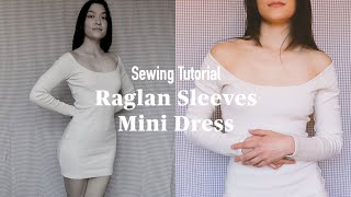 DIY Raglan Sleeves Bodycon Mini Dress Sewing Tutorial | How to sew the Theta dress