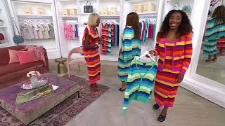 Attitudes by Renee Stripe Sweater Cardigan on QVC