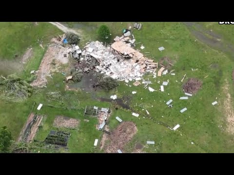 Drone captures damage caused by tornado in Trinity County - YouTube