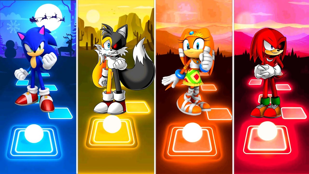 Sonic 🆚 Tails Exe 🆚 Sonic Boom 🆚 Knuckles Exe Tiles Hop Sonic Team