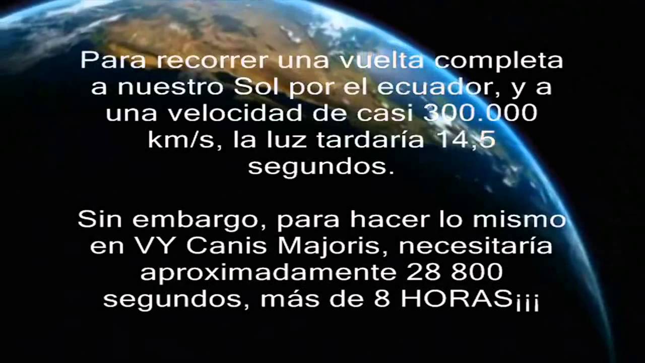 Estrellas a escala VY Canis Majoris