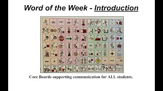 INTRODUCTION to the "Word of the Week," Modeling Using A Core Board (AAC Device) To Teach Vocabulary