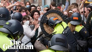 Riot police break up proPalestinian protest in Amsterdam