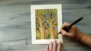 salt resist watercolor painting 1