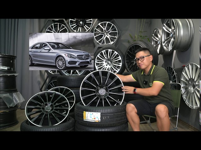 Trên tay Mâm xe Mercedes Benz C43 19 inch AMG đen mờ SIÊU NGẦU -   - YouTube