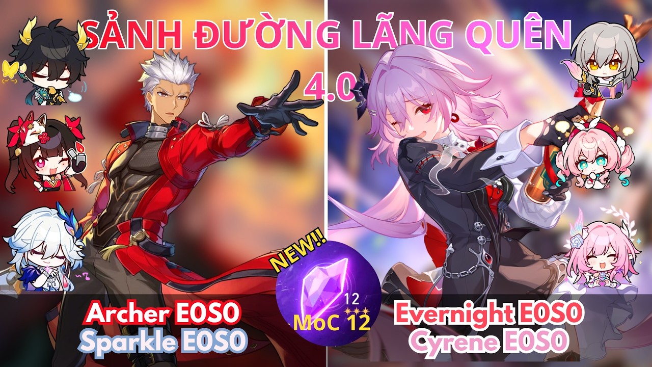 Sảnh Đường Cũ 4.0 (MoC 12) | Tầng 12 | Archer x Yao Guang & Evernight x Cyrene | Honkai Star Rail