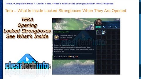 Opening Locked Strongboxes in Tera, See What