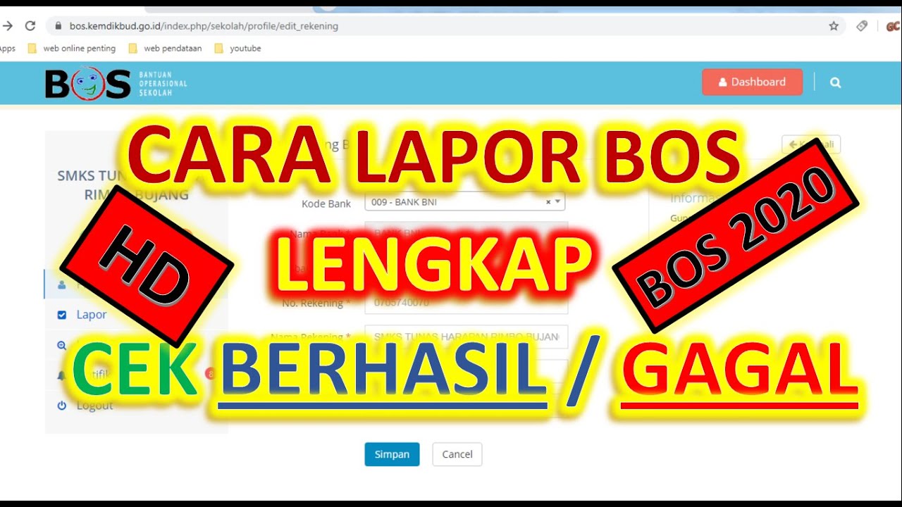 Lengkap Cara Verivikasi Rekening Kirim Laporan Bos Online Dan Cek Hasil Pengiriman Berhasil Gagal Youtube
